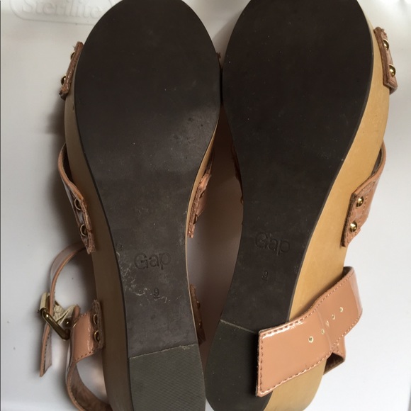 GAP Shoes Gap Wedge Sandals Patent Leather And Wood Platform Poshmark